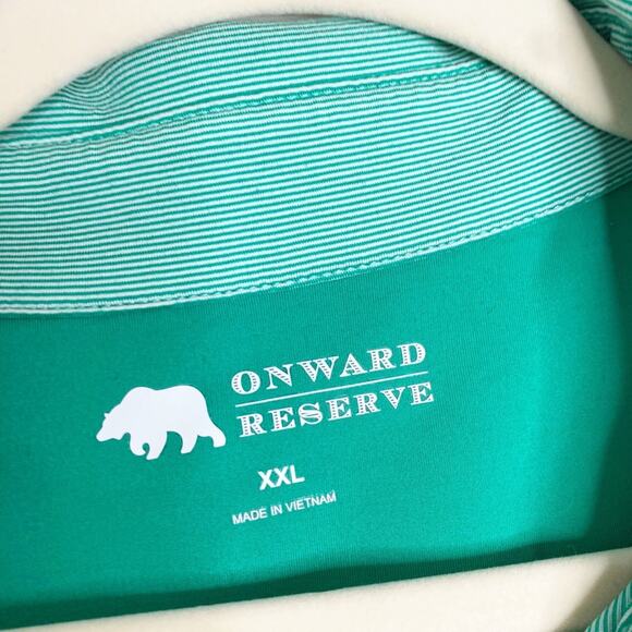 Onward Reserve Green Micro Striped Polo Shirt size XXL - Picture 4 of 6